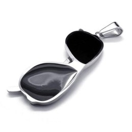 Pandantiv Colier Din Titan Pur, Model Ochelari De Soare Negri