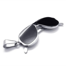 Pandantiv Colier Din Titan Pur, Model Ochelari De Soare Negri