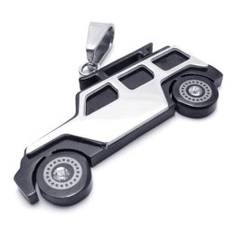 Colier Cu Pandantiv Jeep Din Titan Pur, Negru, Argintiu, Pentru Bărbați