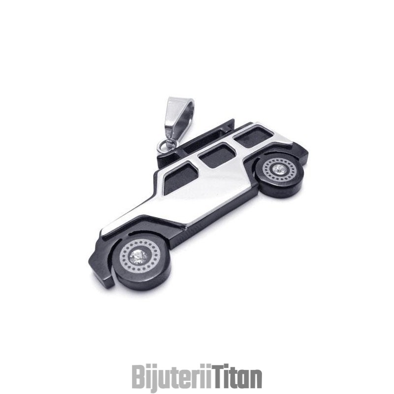 Colier Cu Pandantiv Jeep Din Titan Pur, Negru, Argintiu, Pentru Bărbați Colier Cu Pandantiv Jeep Din Titan Pur, Negru, Argintiu, Pentru Bărbați
