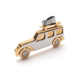 Colier Cu Pandantiv Jeep Din Titan Pur, Auriu, Pentru Bărbați
