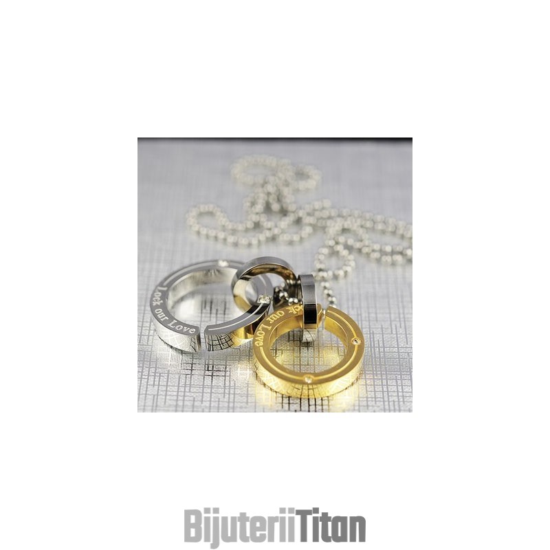 Pandantiv Din Titan Cu Cerc Lock Our Love Sweetheart Lovers Pandantiv Din Titan Cu Cerc Lock Our Love Sweetheart Lovers