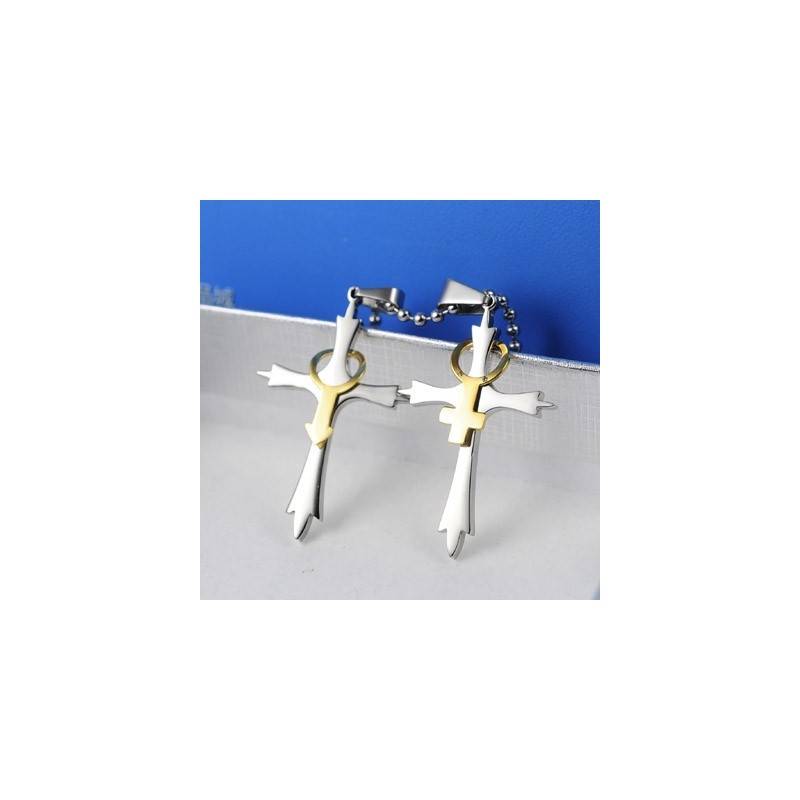 Colier Cu Pandantiv Cruce Din Titan Cu Simboluri Masculine Și Feminine Pentru Bărbați Și Femei