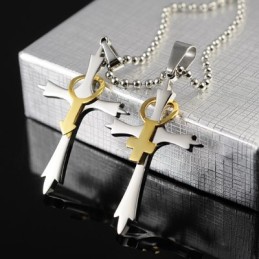 Colier Cu Pandantiv Cruce Din Titan Cu Simboluri Masculine Și Feminine Pentru Bărbați Și Femei