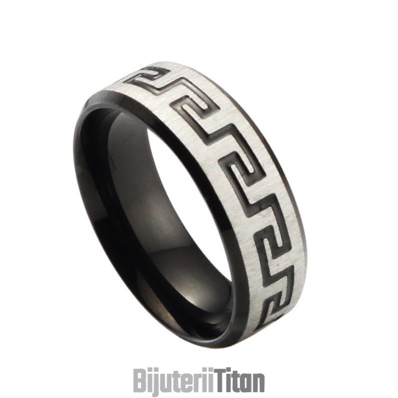 Inel Din Titan Negru De Calitate Superioară