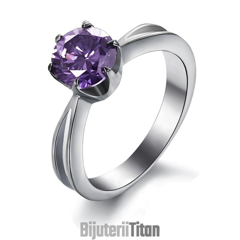 Inel De Titan Pentru Femei, Cu Diamant Violet, Care Se Vinde Bine În Întreaga Lume Inel De Titan Pentru Femei, Cu Diamant Violet, Care Se Vinde Bine În Întreaga Lume
