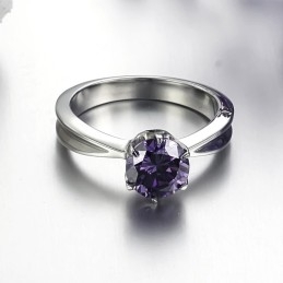 Inel De Titan Pentru Femei, Cu Diamant Violet, Care Se Vinde Bine În Întreaga Lume