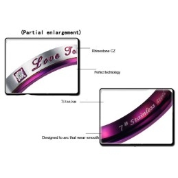Inel Din Titan Violet De Calitate Superioară Pentru Îndrăgostiți