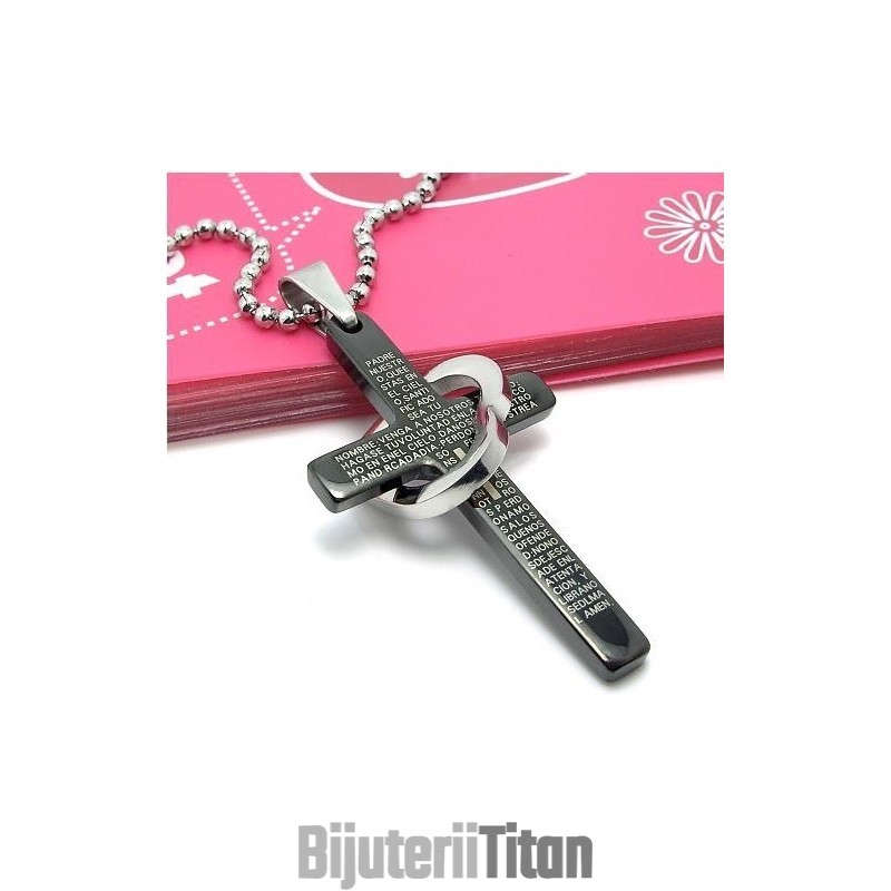Cool Man Heart Cross Bible Black Titan Steel Colier Cu Pandantiv (Nou) Cool Man Heart Cross Bible Black Titan Steel Colier Cu Pandantiv (Nou)
