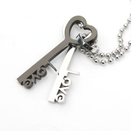 Colier Cu Pandantiv Din Titan Love Key, Îndrăgostiți Și Iubiți