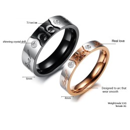 Inel De Titan Cu Model Decorativ De Calitate Fiabilă Pentru Îndrăgostiți