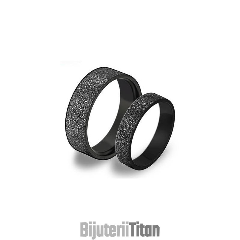Inel Din Titan Negru De Calitate Superioară Pentru Îndrăgostiți