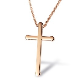 Colier Din Titan Cu Cruce Feminină De Calitate Stabilă