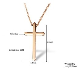 Colier Din Titan Cu Cruce Feminină De Calitate Stabilă