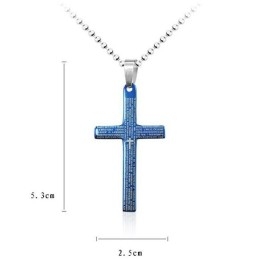 Pandantiv Și Colier Exquisite Man Blue Bible Cross