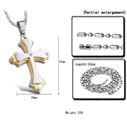 Colier Din Titan Cu Cruce De Calitate Stabilă