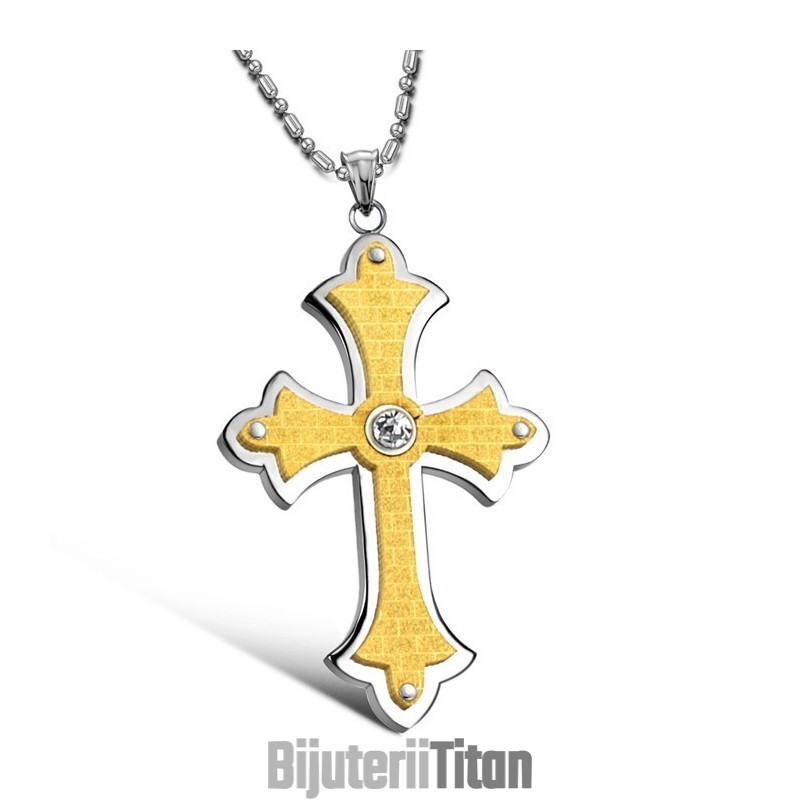 Colier Din Titan Cu Cruce Pentru Femei, Complet În Specificații, Cu Stras Colier Din Titan Cu Cruce Pentru Femei, Complet În Specificații, Cu Stras