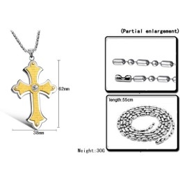 Colier Din Titan Cu Cruce Pentru Femei, Complet În Specificații, Cu Stras