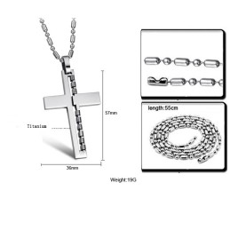 Colier Din Titan Cu Cruce Masculină, Calitate Și Cantitate Garantate