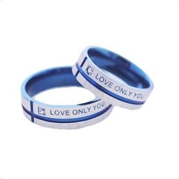 Inel De Titan Love Only You Pentru Cupluri, Model Drept