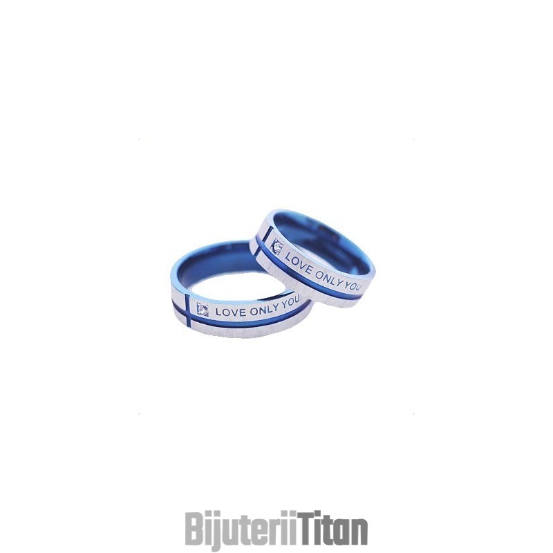 Inel De Titan Love Only You Pentru Cupluri, Model Drept Inel De Titan Love Only You Pentru Cupluri, Model Drept