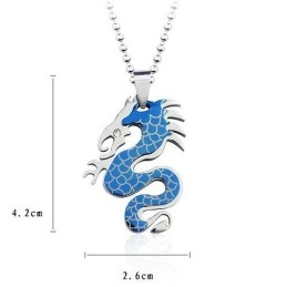 Pandantive Și Colier Pentru Bărbați Din Titan Pur La Modă, Dragon