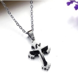 Colier Din Titan Cu Cruce Masculină De Calitate Stabilă