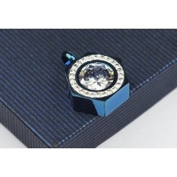 Colier Cu Pandantiv Hexagram Blue Din Titan Pur Și Diamant