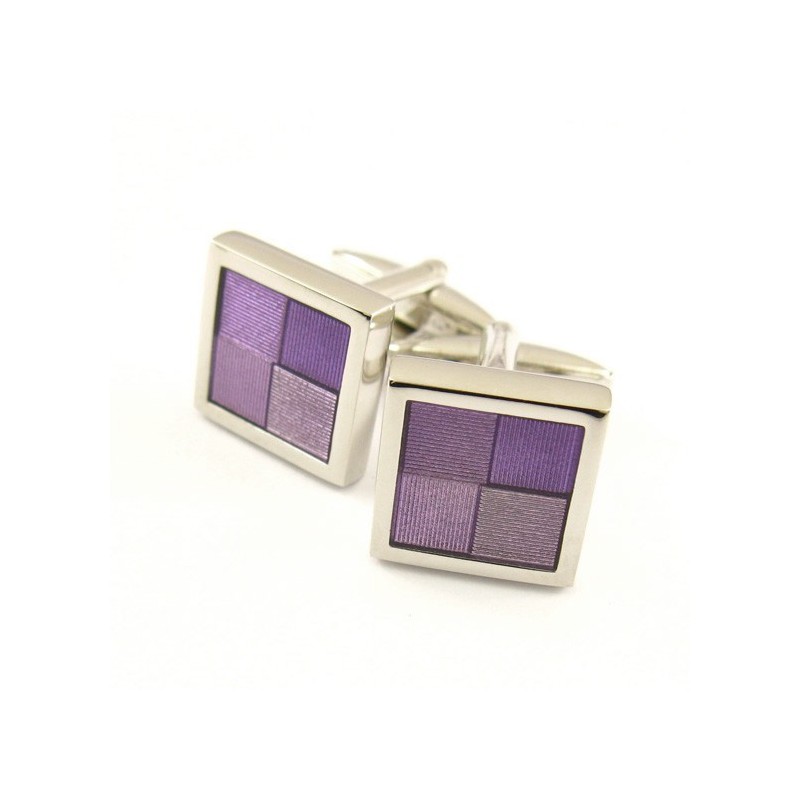 Butoni Funky Pătrați Din Titan Și Violet Butoni Funky Pătrați Din Titan Și Violet