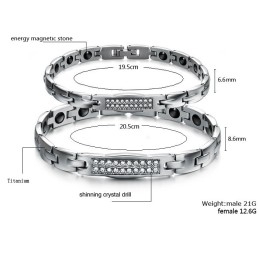 Brățară Regina Sănătății De Calitate Cu Magnet Din Titan Pentru Îndrăgostiți Și Diamant