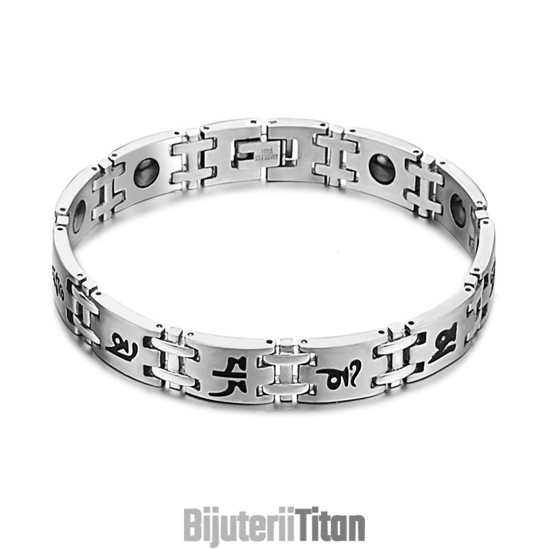 Brățară Masculină Din Titan Cu Magnetită, Calitate Stabilă