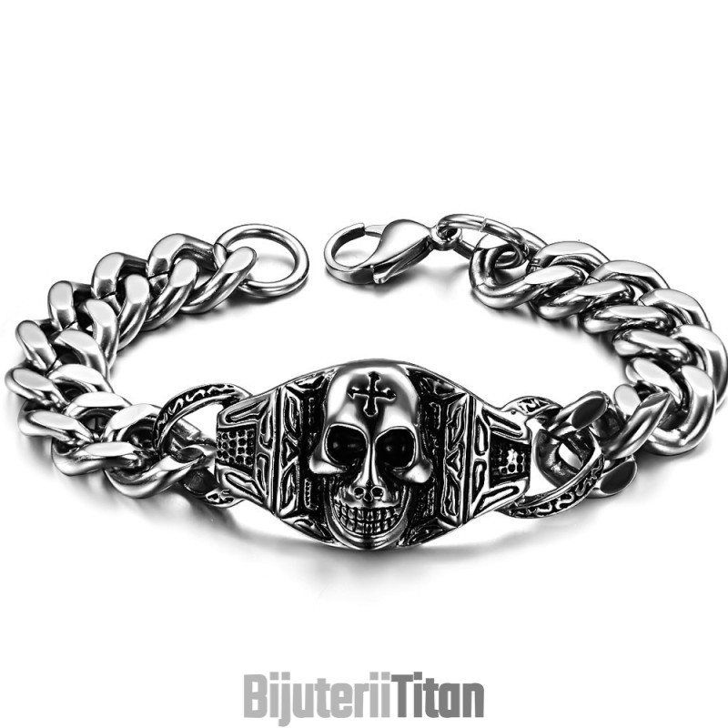 Brățară Din Titan Cu Craniu De Calitate Superioară Brățară Din Titan Cu Craniu De Calitate Superioară