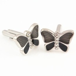 Butoni Fluture Din Titan Cu Diamante