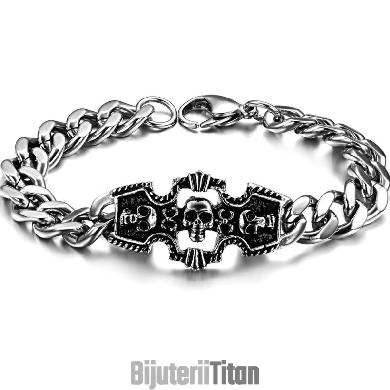Brățară Din Titan Cu Craniu Masculin De Calitate Excelentă Brățară Din Titan Cu Craniu Masculin De Calitate Excelentă