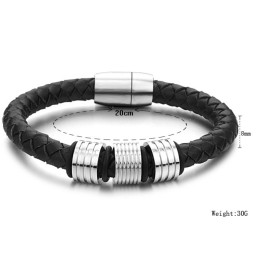 Brățară Din Piele De Titan Negru De Înaltă Calitate