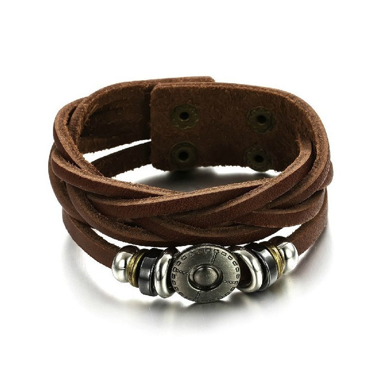 Brățară Retro Din Piele De Titan Pentru Bărbați, Se Vinde Bine În Toată Lumea