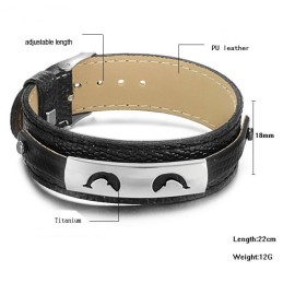 Brățară Din Piele Neagră De Titan, Care Se Vinde Bine În Întreaga Lume
