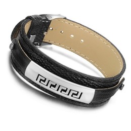 Brățară Din Piele De Titan Negru De Calitate Superioară