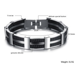 Brățară Masculină Din Titan Și Silicon, De Renume Mondial