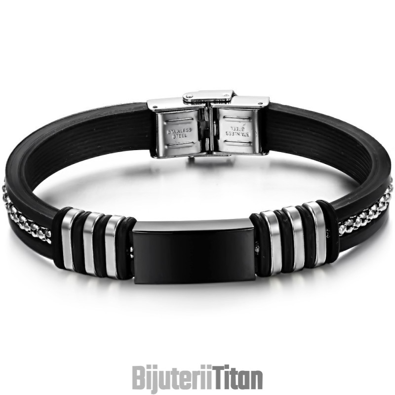 Brățară Din Silicon Negru, Rezistentă La Utilizare Brățară Din Silicon Negru, Rezistentă La Utilizare