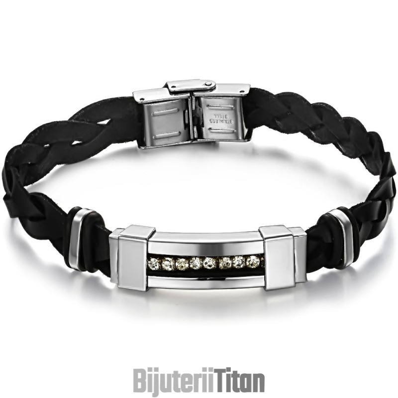 Brățară Din Piele De Titan Cu Stras, Se Vinde Bine În Toată Lumea