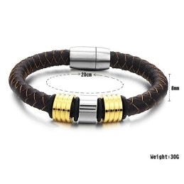 Brățară Din Piele De Titan Maro De Calitate Excelentă Pentru Bărbați