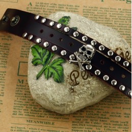 Brățară Din Piele De Titan Cu Craniu Masculin, Calitate Și Cantitate Garantate