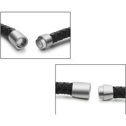 Brățară Din Piele De Titan Negru De Calitate Superioară