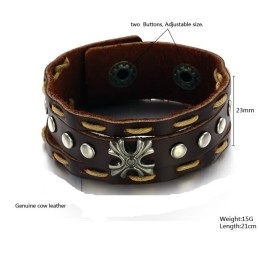 Pentru A Vă Bucura De O Reputație Înaltă Acasă Și În Străinătate, Brățară Retro Din Piele De Titan