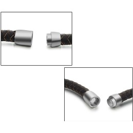 Brățară Din Piele De Titan Maro Ușor De Utilizat Pentru Bărbați