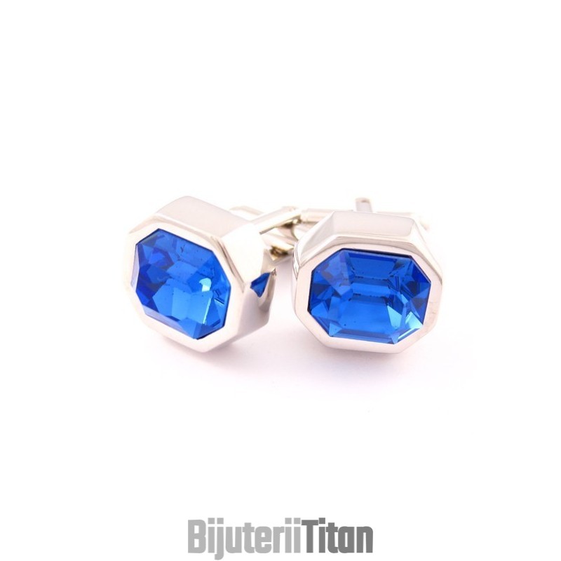 Butoni De Manșetă Din Titan La Modă Cu Opal Albastru Rece Butoni De Manșetă Din Titan La Modă Cu Opal Albastru Rece