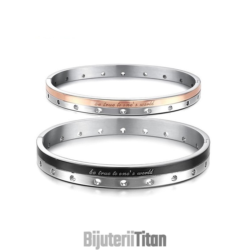 Brățară Completă Din Titan Cu Specificații Pentru Îndrăgostiți