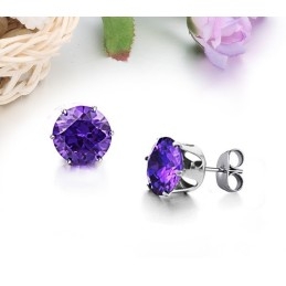 Cunoscut Pentru Cerceii Săi De Calitate Superioară Din Titan Violet Pentru Femei, Cu Diamant