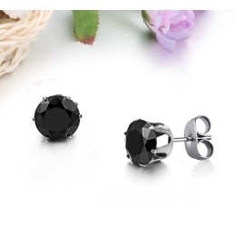 Cercei Bărbați Din Titan Negru De Înaltă Calitate Cu Diamant